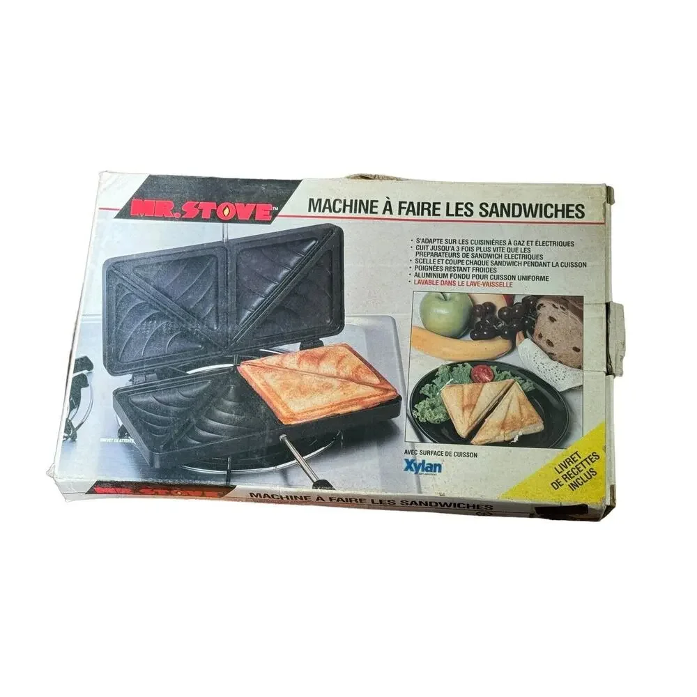 Mr. Stove Top Sandwich Maker Press NEW box NonStick‎ VTG Kitchen Cooking NIB